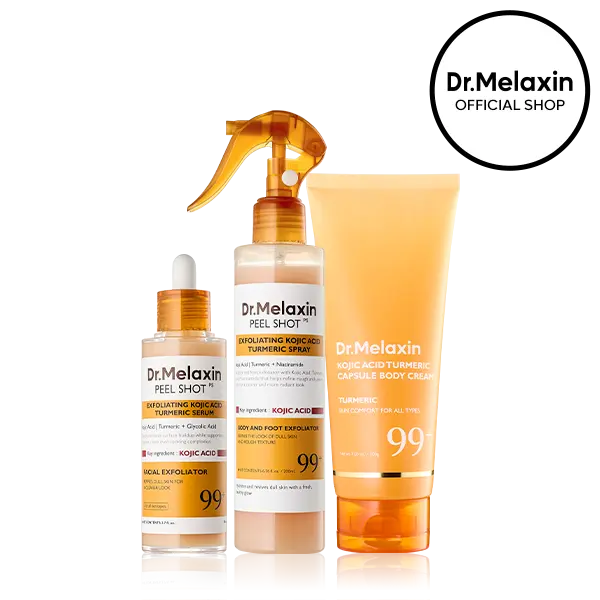 Dr.Melaxin Kojic Acid & Turmeric Dark Spot Care Bundle for Face & Body