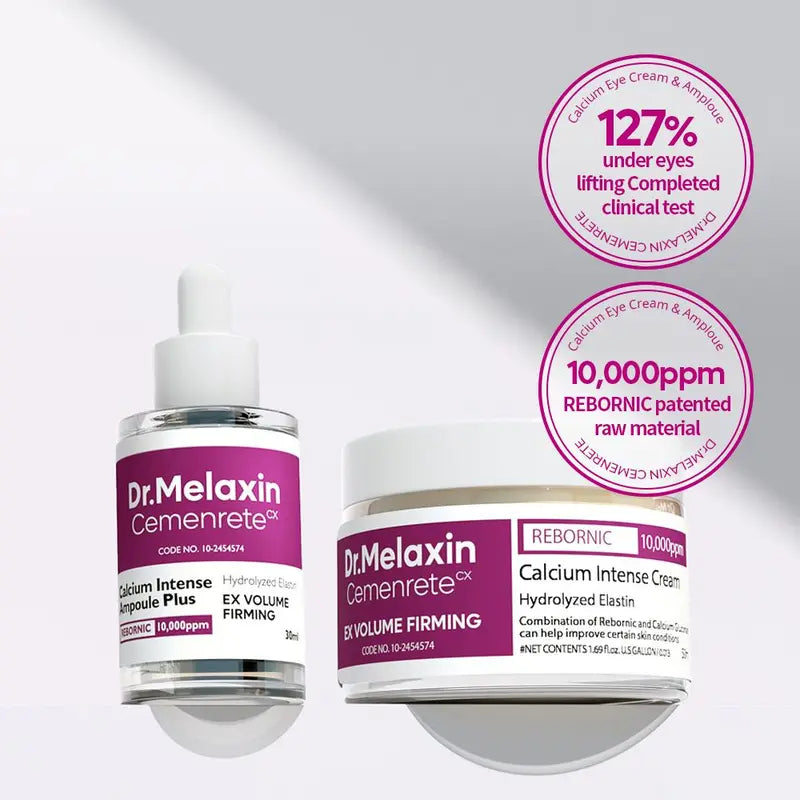 [Dr.Melaxin Official] Cemenrete Calcium Eye Duo Set | Under-eye Volume, Dark Circle & Firming Care | serum + Cream | Korean Skincare
