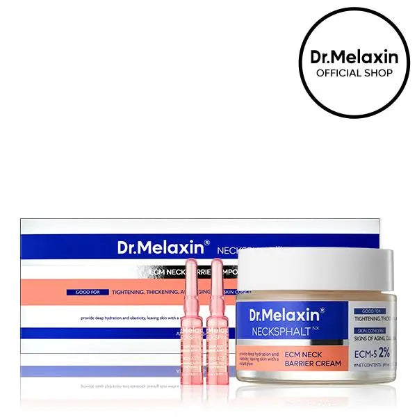 [Dr.Melaxin Official] Neck Lift 3-Step Routine | Target Tech Neck & Firming Care Set l Neck Cream 50ml + Neck Ampoule 1.5ml x 10 + Calcium Multi Balm