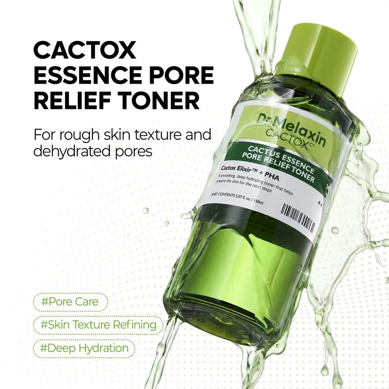 [Dr.Melaxin Official] CACTOX Essential 5-Step Pore Tightening Starter Set with Cactus Cooling Reduce Puffiness & Pore Tightening for Visible Skin Repair