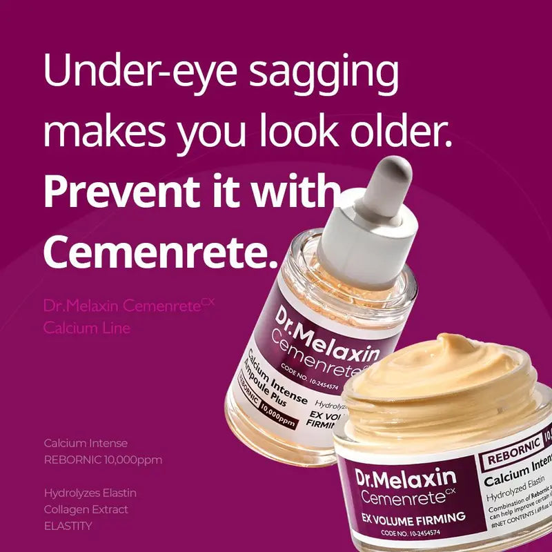 [Dr.Melaxin Official] Cemenrete Calcium Eye Duo Set | Under-eye Volume, Dark Circle & Firming Care | serum + Cream | Korean Skincare