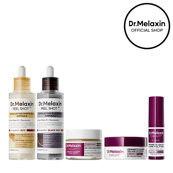 [Dr.Melaxin Official] Calcium Firming & Glow Routine Set – Peel Shot Ampoule, Cream, Multi Balm & Eye Patch