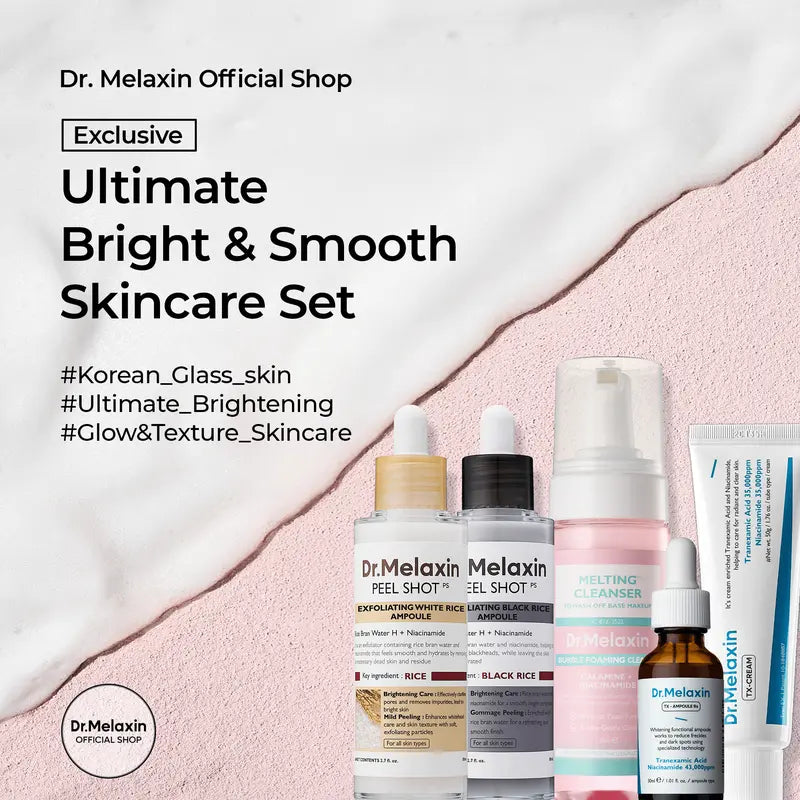 [Dr.Melaxin Official] Bright & Smooth Skincare Set Total Care Set for Glow Glass Skin Set Pore Refinement, and Spot Treatment cleansing korean skin care Set