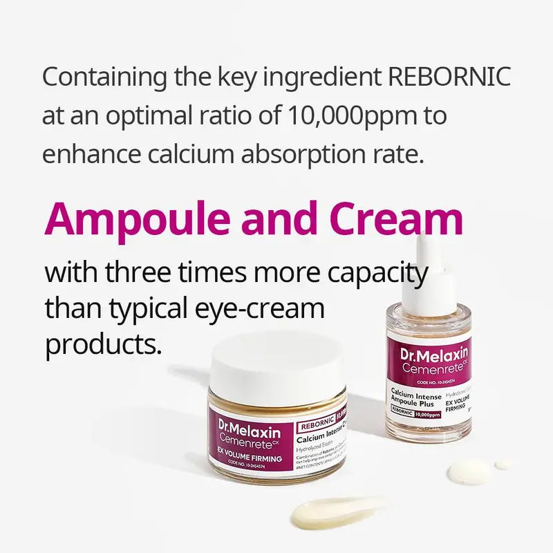 [Dr.Melaxin Official] Cemenrete Calcium Eye Duo Set | Under-eye Volume, Dark Circle & Firming Care | serum + Cream | Korean Skincare