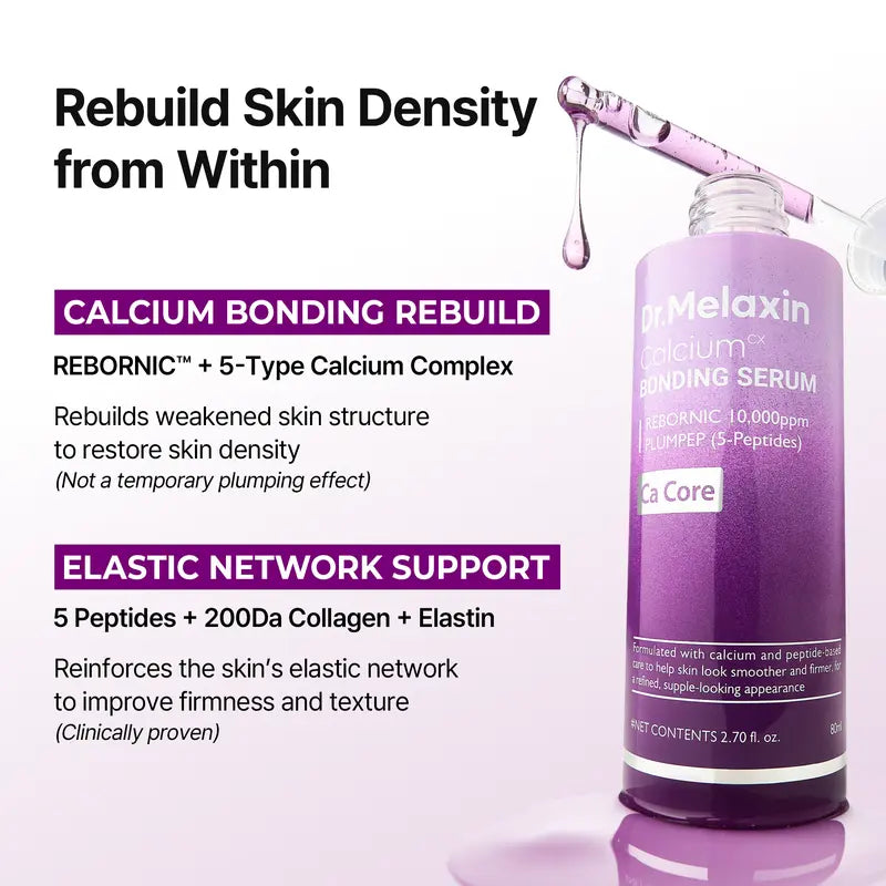 [Dr.Melaxin Official] Calcium Bonding Serum & Cream Density Duo for 3-Step Skin Rebuilding with Calcium, Collagen & REBORNIC, Restores Firmness & Elasticity