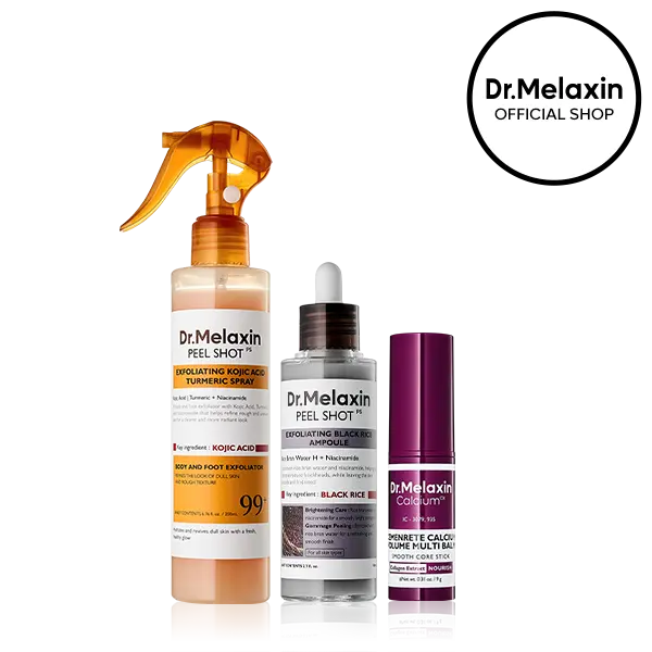 [Dr.Melaxin Official] Iconic Glow Perfection Trio | Face & Body Peeling, Eye Volume Care for a Radiant Korean Glow