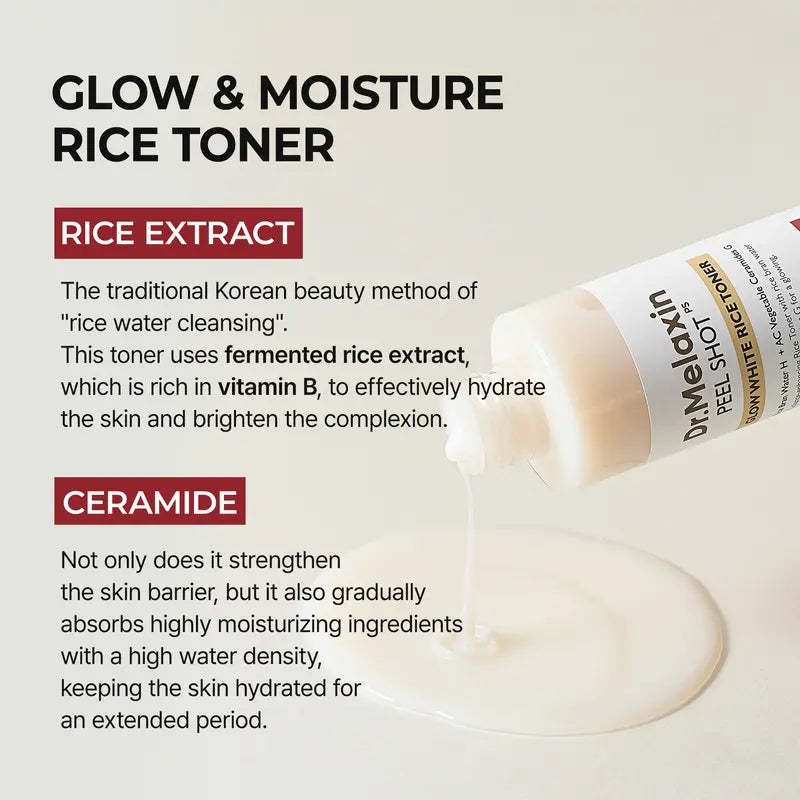 [Dr.Melaxin Official] The Ultimate Exfoliating Glow Rice Routine Set Exfoliating Glow Rice Peel Shot Facial Cleanser Pore Care Serum Skin Repair Care