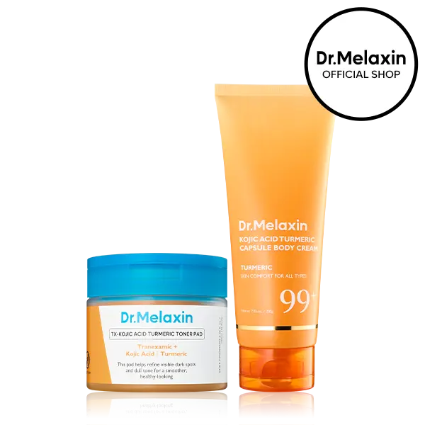 Dr.Melaxin Kojic Acid & Turmeric Dark Spot Care Bundle for Face & Body