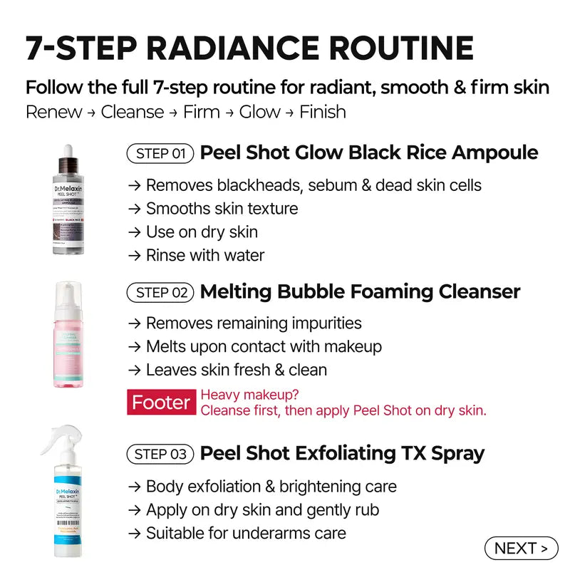 Dr.Melaxin™ 7-Step Radiant Glass Skin Bundle (Face & Body)