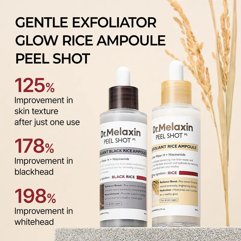 [Dr.Melaxin Official] Peel Shot Exfoliating 5-Step Set | Glow Rice, Kojic Turmeric, TX & Cactox Serum for Pore Clearing, Reducing Puffiness & Hydration Barrier