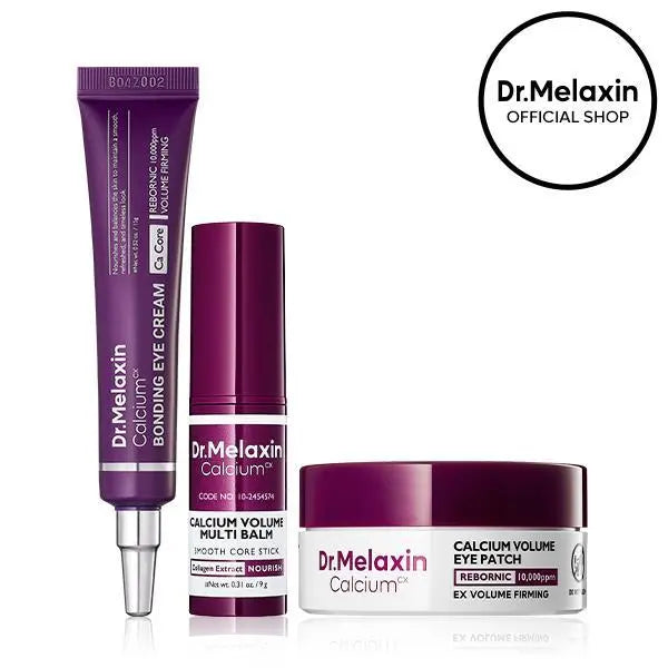 [Dr.Melaxin Official] Calcium Bonding Eye & Face Intensive Care Trio for 3-Step Skin Rebuilding with Calcium, Collagen & REBORNIC, Restores Firmness & Elasticity