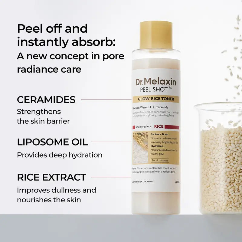 [Auction][Dr.Melaxin Official] White Rice 3-Step Glass Skin Set | With Niacinamide, PDRN & Rice Bran Water for a Radiant Korean Glow