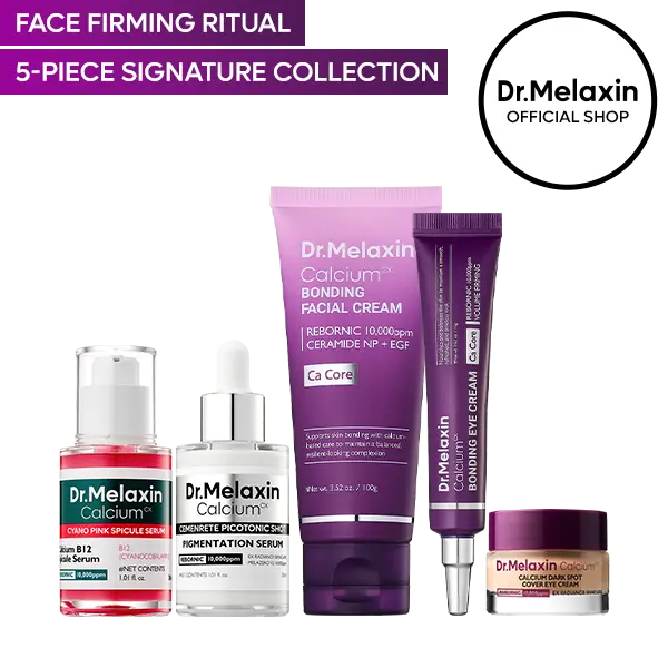 [Dr.Melaxin Official] 5-Step Face Firming Korean Skincare Set | Dark Spot Care & Makeup Prep for Smooth, Firm-Looking Skin