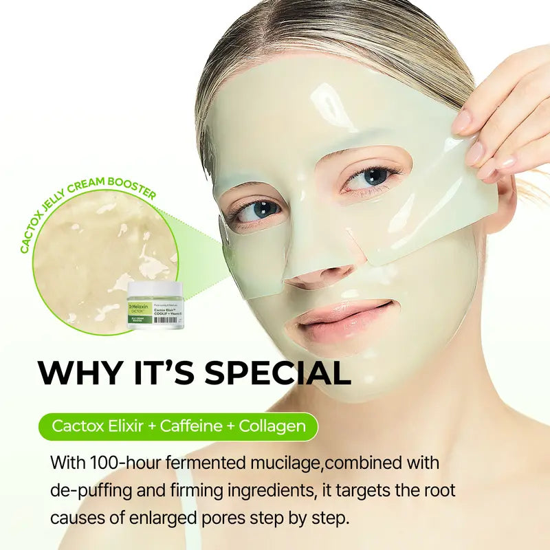 [Dr.Melaxin Official] CACTOX Essential 5-Step Pore Tightening Starter Set with Cactus Cooling Reduce Puffiness & Pore Tightening for Visible Skin Repair