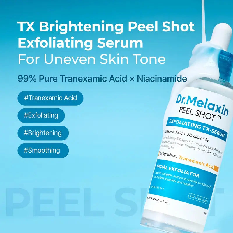[Dr.Melaxin Official] TX Brightening Routine | TX Peel Shot Serum, TX Peeling Toner, TX Dark Spot Ampoule & TX Cream 4-Piece Set