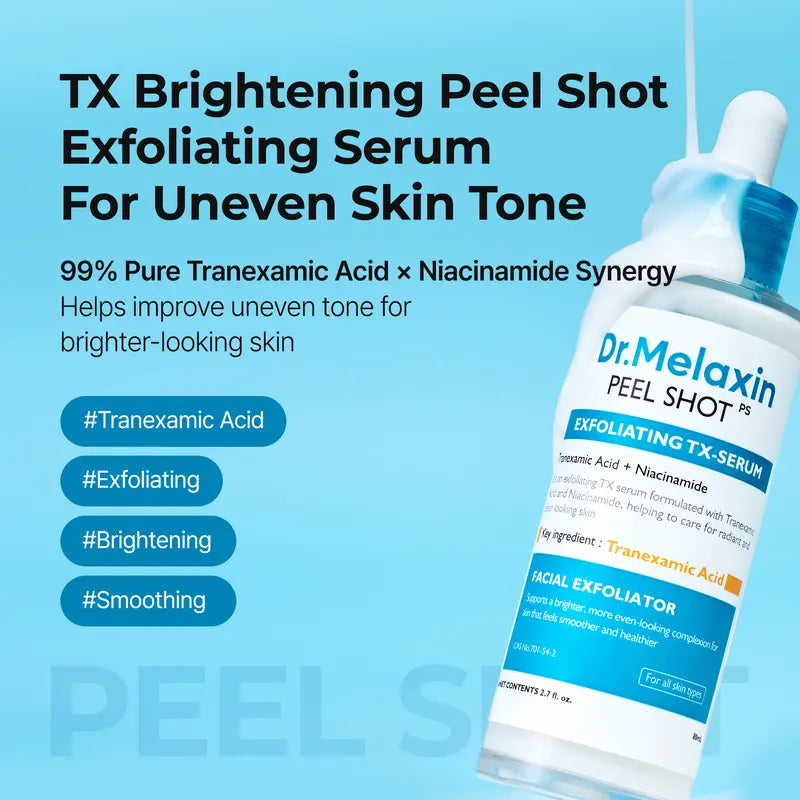 [Dr.Melaxin Official] Peel Shot Exfoliating 5-Step Set | Glow Rice, Kojic Turmeric, TX & Cactox Serum for Pore Clearing, Reducing Puffiness & Hydration Barrier