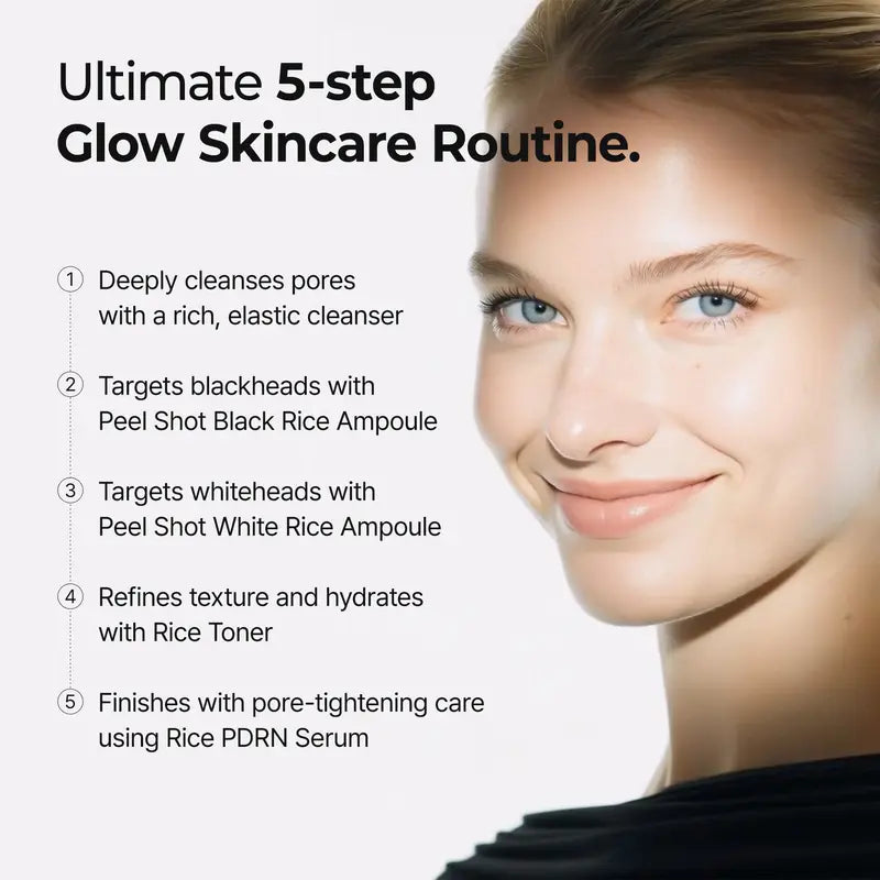 [Dr.Melaxin Official] The Ultimate Exfoliating Glow Rice Routine Set Exfoliating Glow Rice Peel Shot Facial Cleanser Pore Care Serum Skin Repair Care